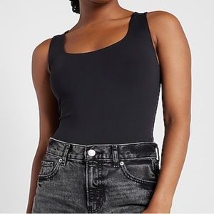 Express high compression body contour matte scoop neck thong bodysuit